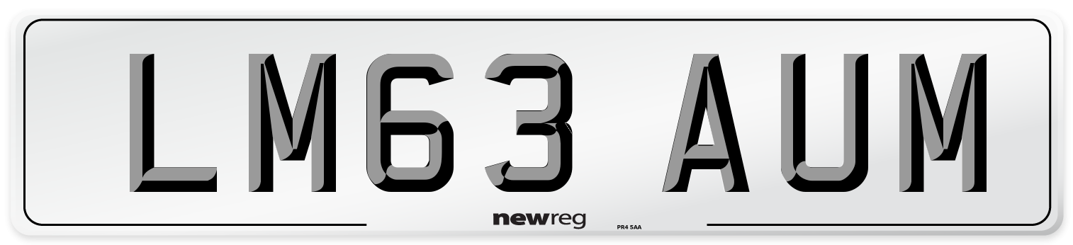 LM63 AUM Number Plate from New Reg